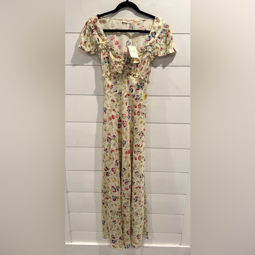 NWT Doen Valerine cream floral silk maxi dress - Picture 4 of 9